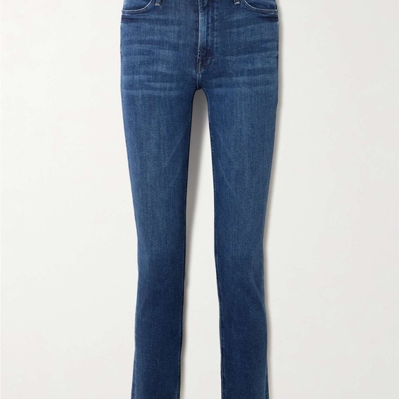 MOTHER the mid rise dazzler crop fray jeans rinse- squeeze it inseam 26” - Picture 6 of 15